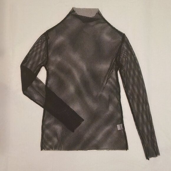 Kate Hewko Tops - Kate Hewko 💗 Womens Long Sleeve Higher Neck Black Mesh Top 💗